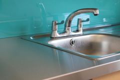 Stainless Steel Worktops without upstand. Without core for fitting over existing worktops.